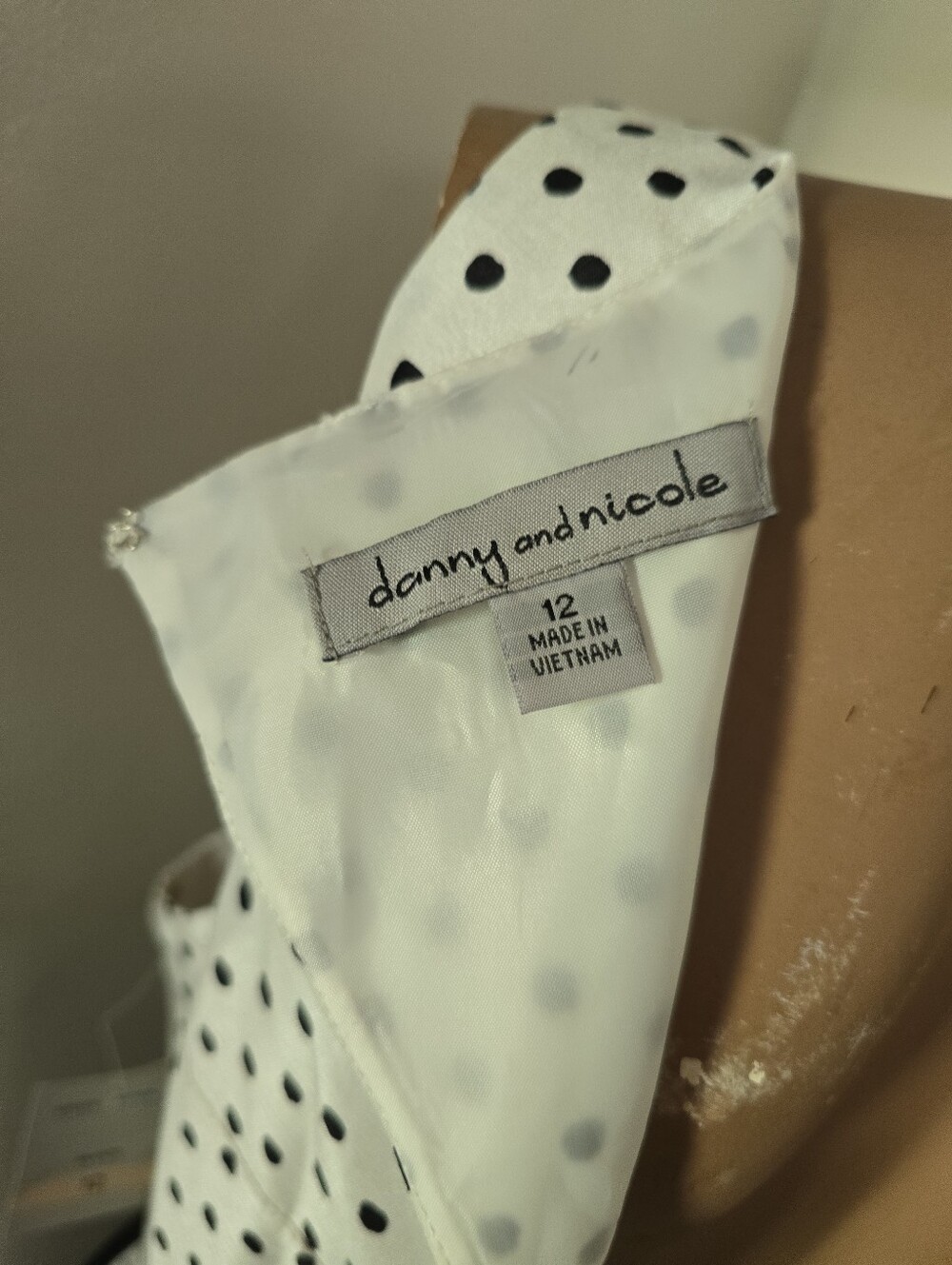 Danny & Nicole Polka Dot Fit & Flare Dress Pleated Belted Pockets Size 12 NWT - Picture 8 of 12